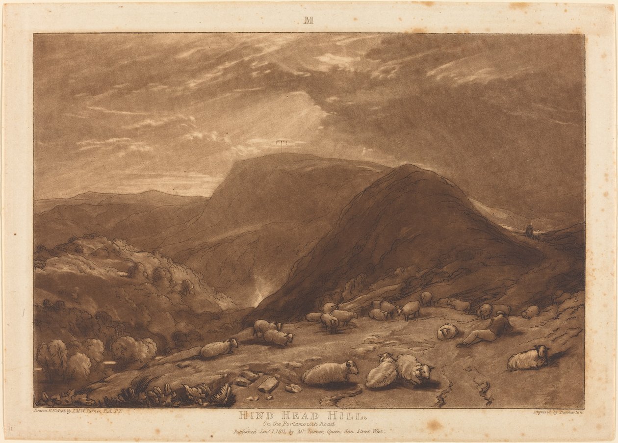 Hind Head Hill, pubblicato 1811 da Joseph Mallord William Turner