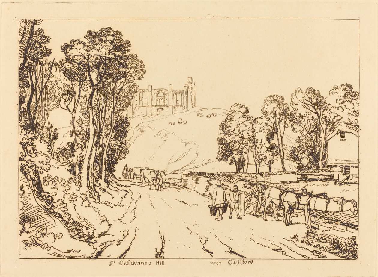 Collina di Santa Caterina vicino a Guilford, pubblicato 1811 da Joseph Mallord William Turner