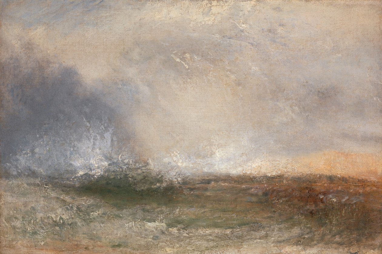 Mare tempestoso che si infrange su una riva da Joseph Mallord William Turner