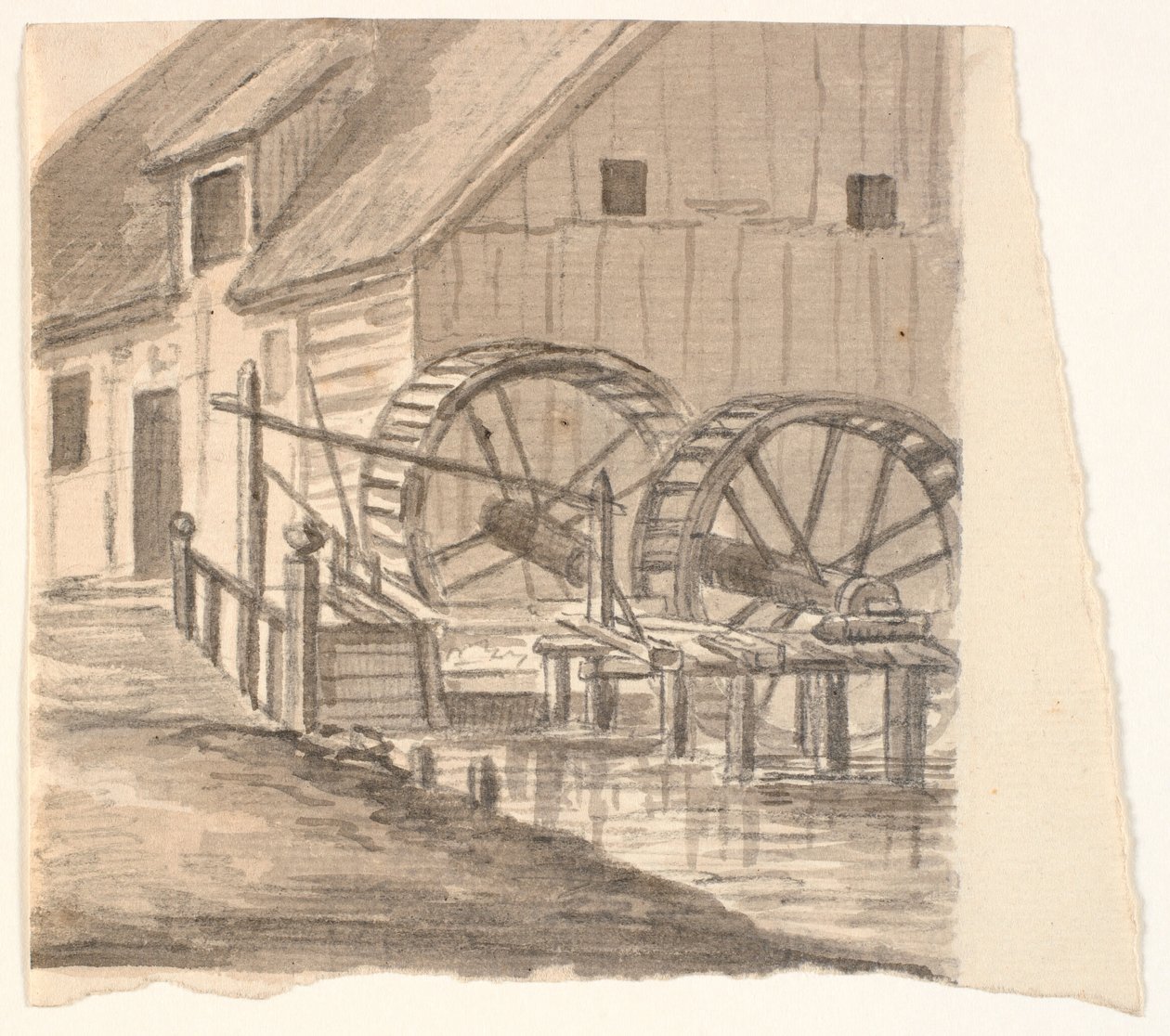 Ruota del mulino e parte del mulino da J.P. Møller