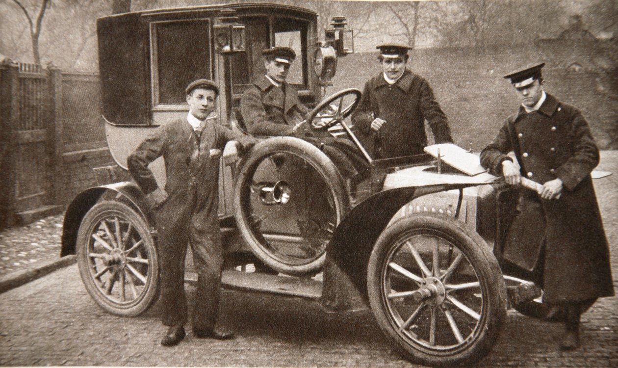 Primo taxi a Liverpool, Merseyside, 1906 da JP Wood