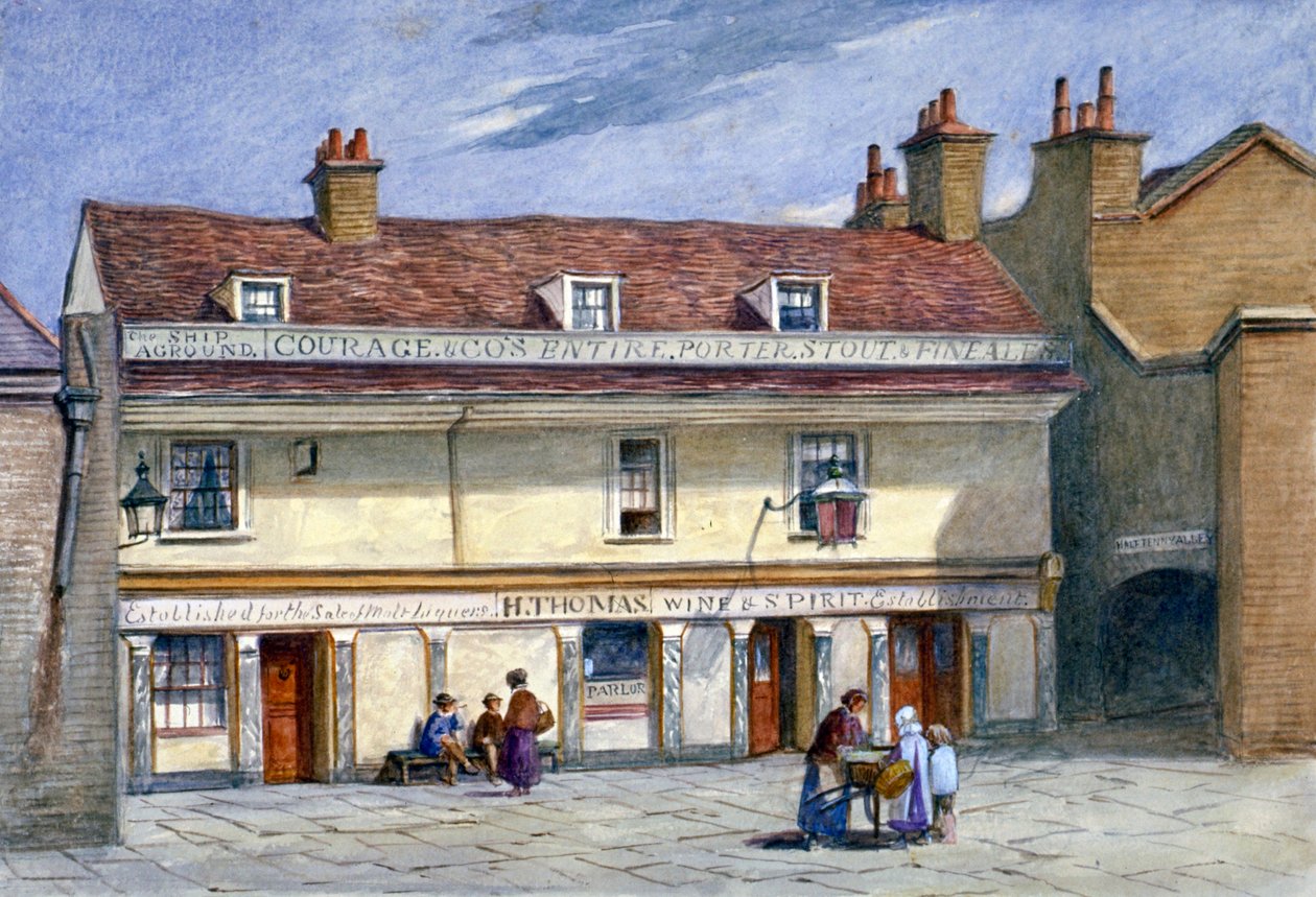 La nave incagliata, pub, Wolseley Street, Bermondsey, Londra, c1875 da JT Wilson