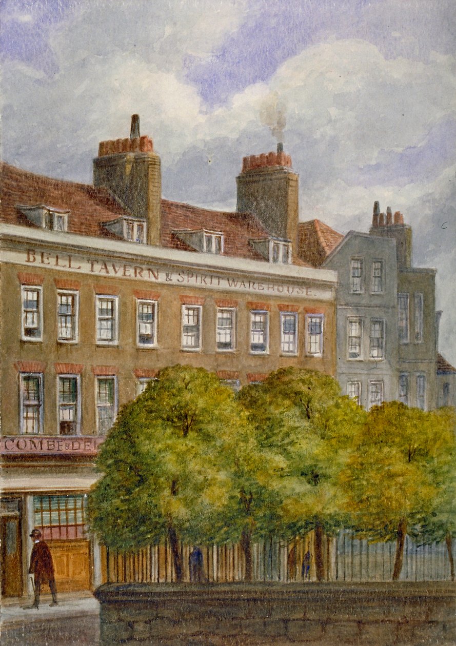 Veduta della Bell Tavern, Church Row, Aldgate, City of London da JT Wilson