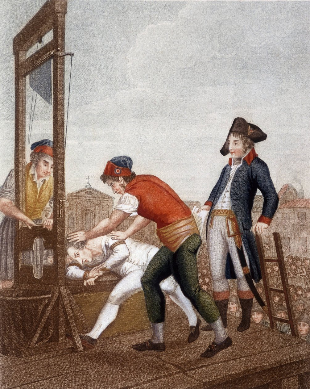 Maximilien Marie Isidore de Robespierre alla ghigliottina da J. (after) Beys