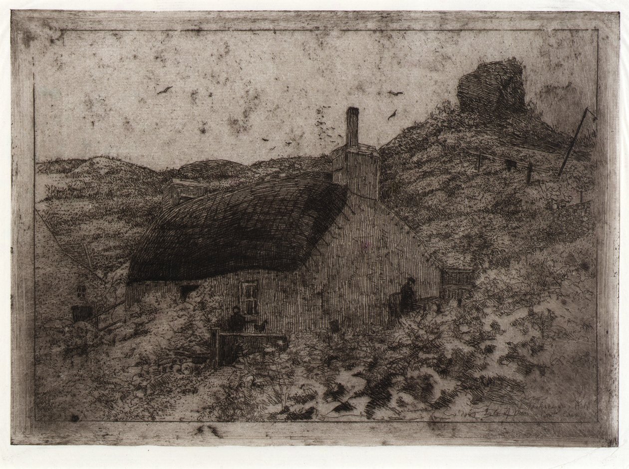 La capanna del pescatore sulla collina - Isola di Man da J. Alden Weir