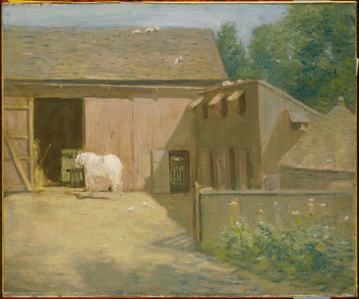 Cortile di fattoria nel New England da J. Alden Weir