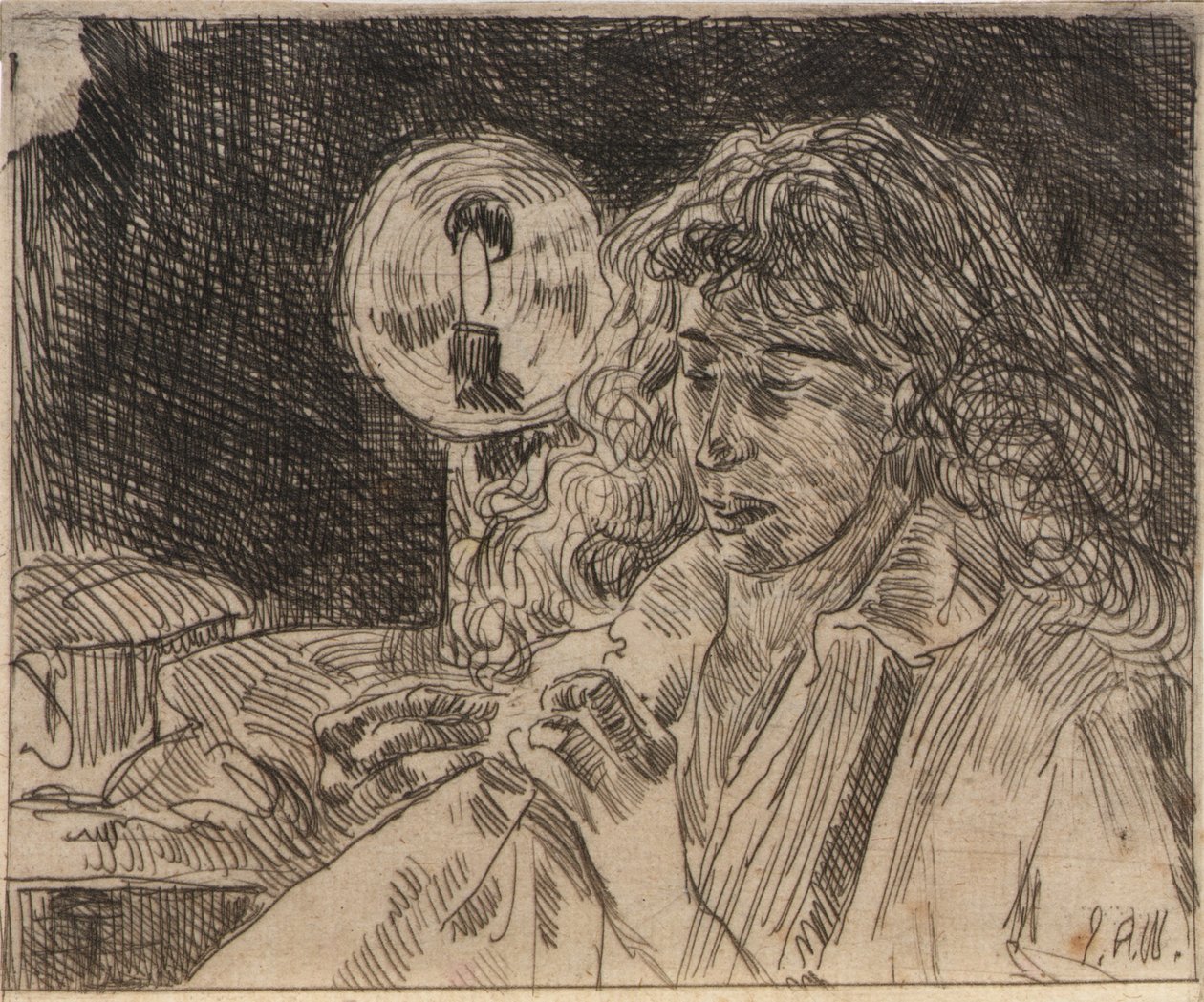 Cucire a lume di candela da J. Alden Weir