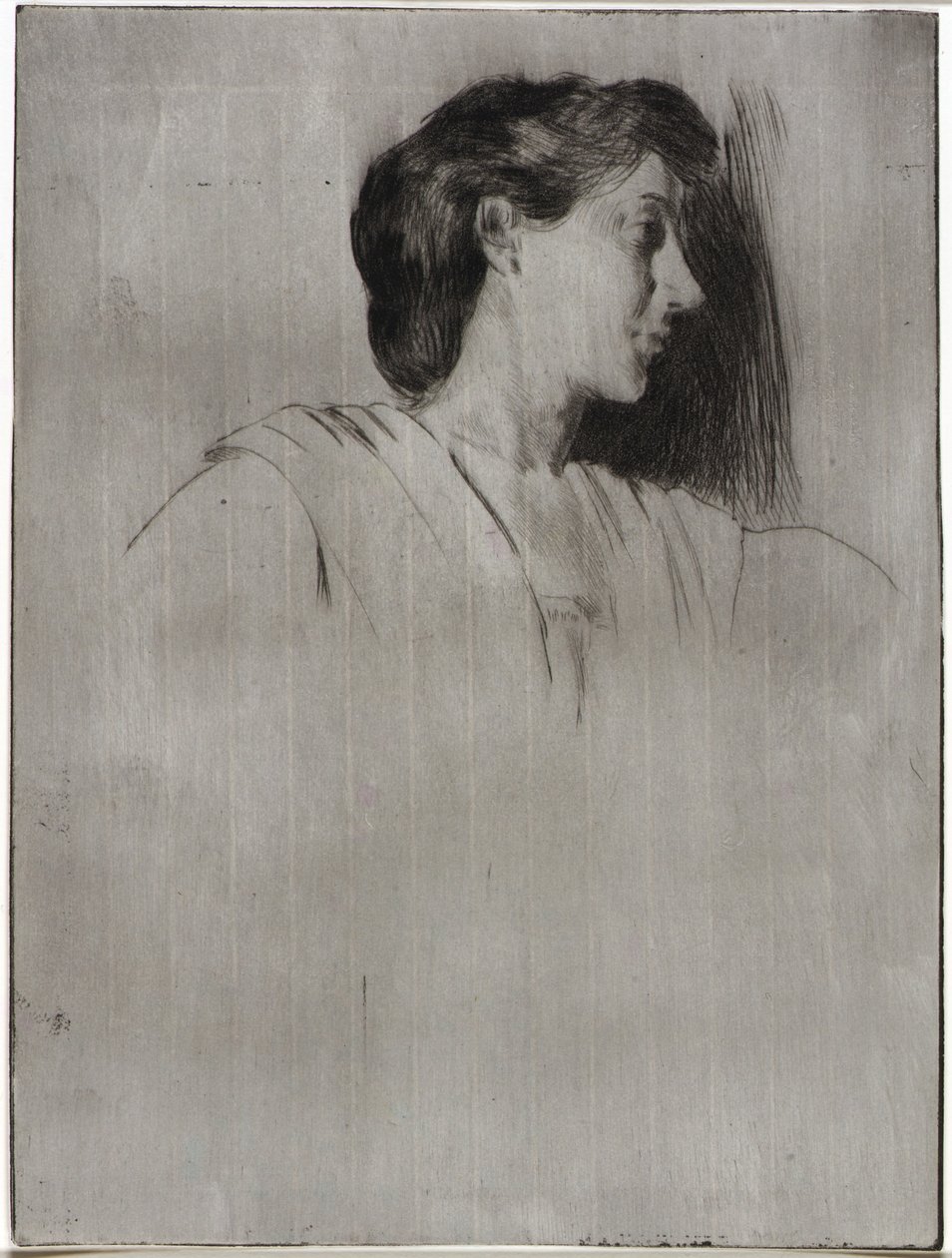 Studio di una testa di donna di profilo da J. Alden Weir