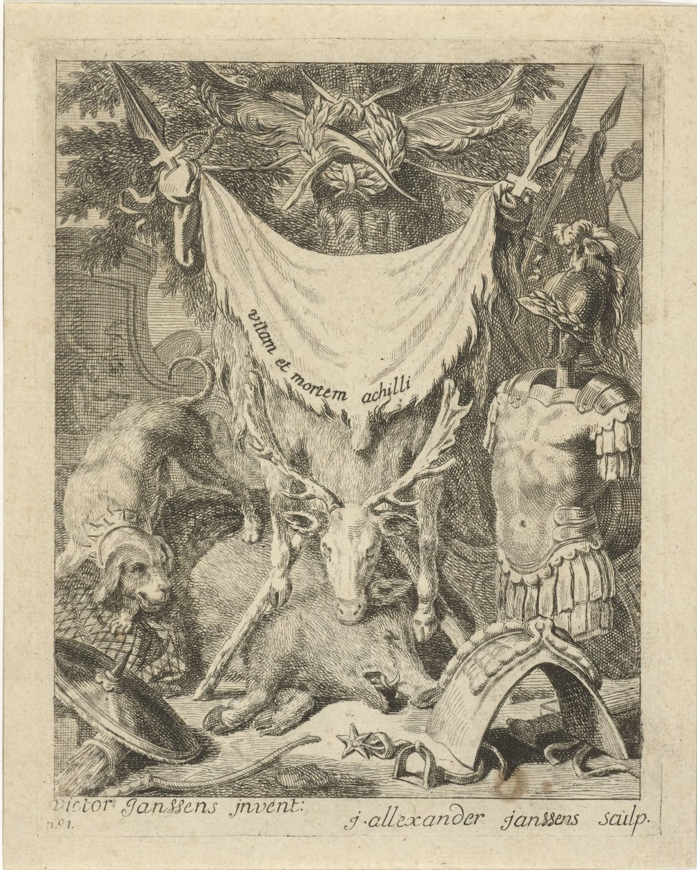 Frontespizio per una serie di scene della vita di Achille da J. Alexander Janssens