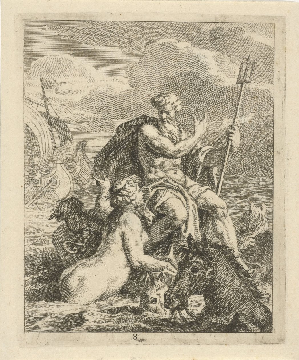 Paesaggio marino con Teti e Nettuno Scene della vita di Achille (serie) Vitam et mortem achilli (serie) da J. Alexander Janssens
