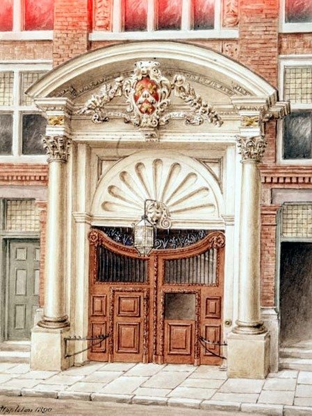 Ingresso alla Brewers Hall in Addle Street, Città di Londra da J. Appleton