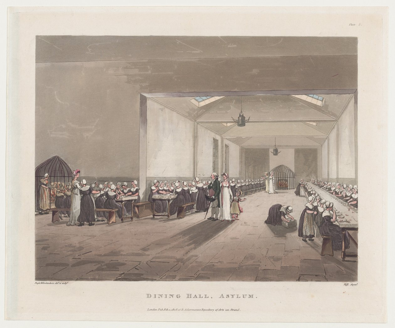 Sala da pranzo, manicomio da J. Bluck