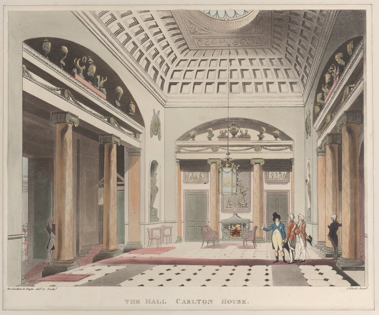 La sala Carlton House Microcosm of London, tavola 15, 1 aprile 1808 da J. Bluck