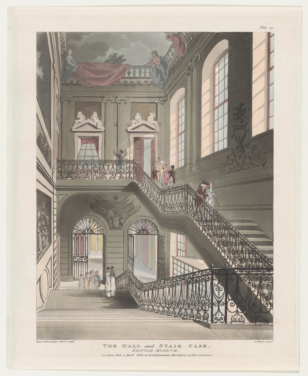 La sala e la scala, British Museum, 1 aprile 1808 da J. Bluck