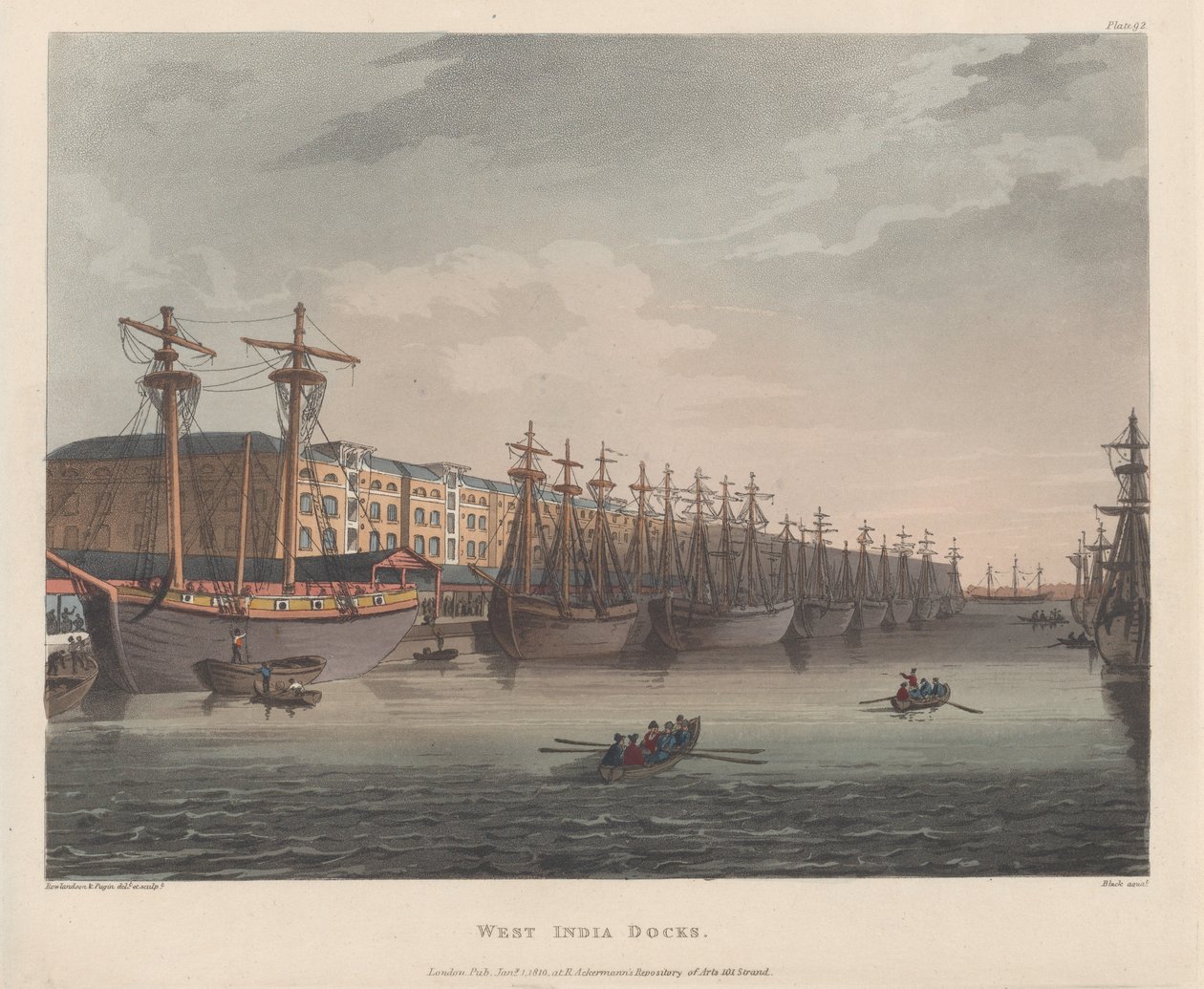West India Docks, 1 gennaio 1810 da J. Bluck