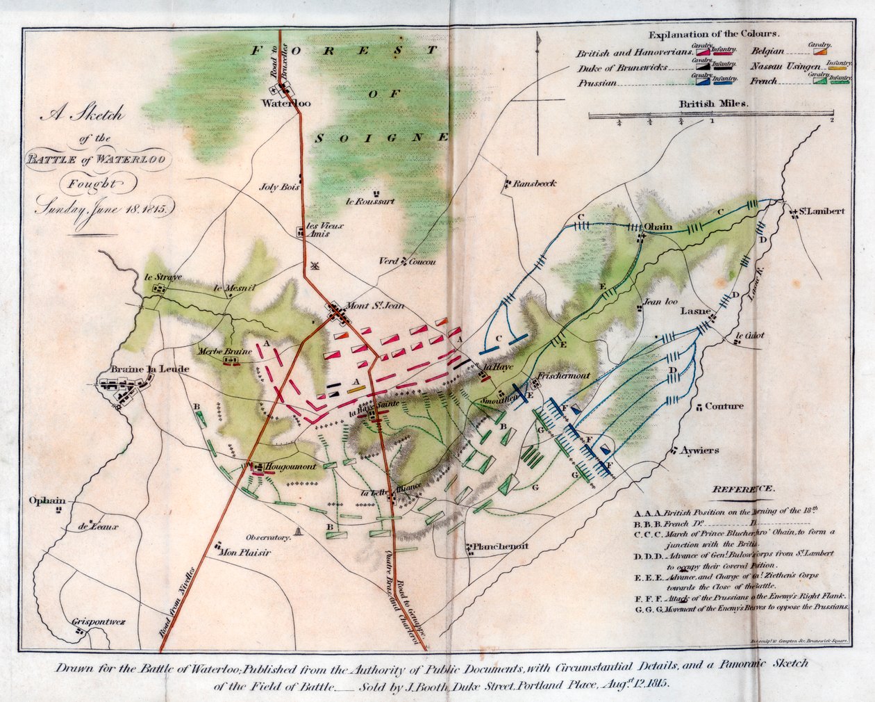 La battaglia di Waterloo, 1815-1816 da J Booth