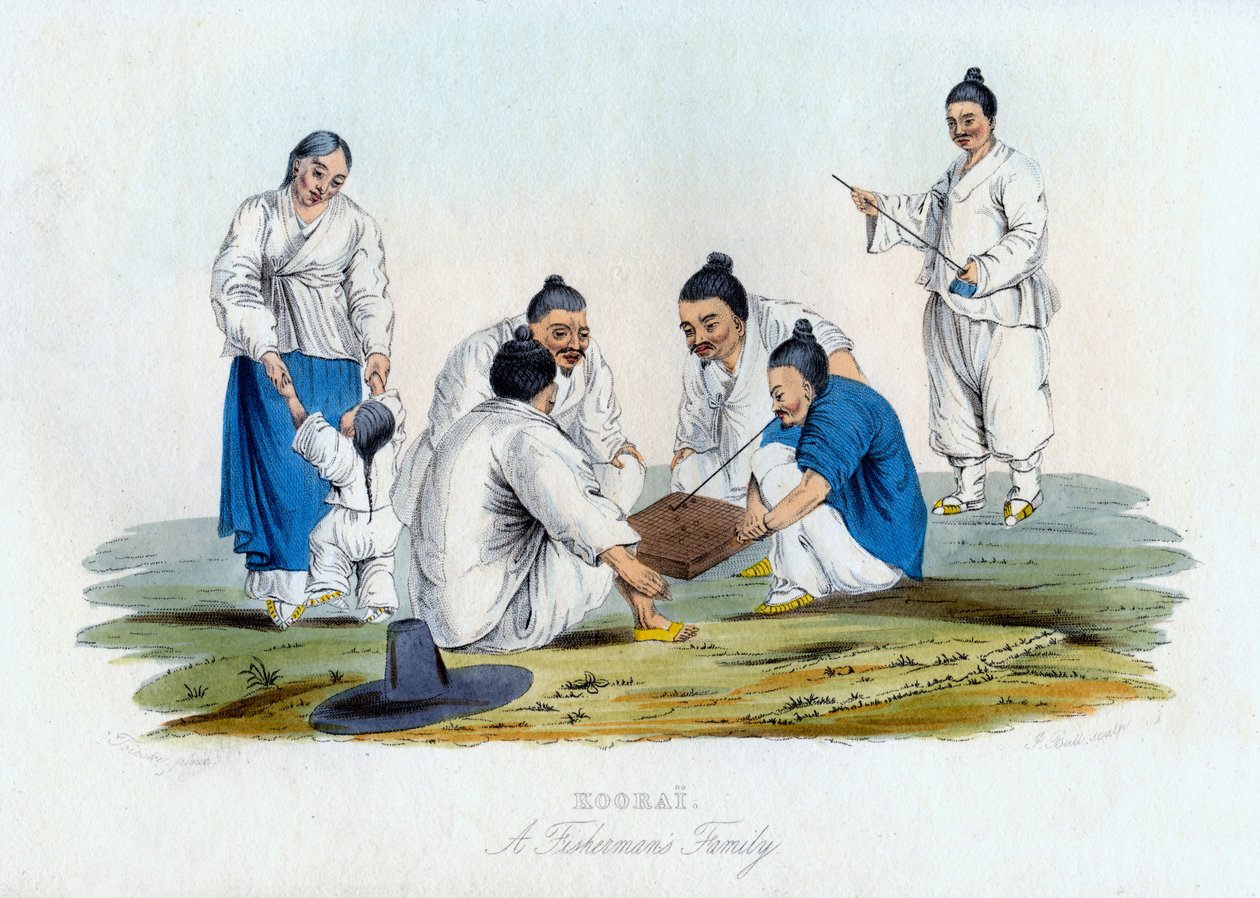 Koorai, una famiglia di pescatori, 1848 da J. Bull