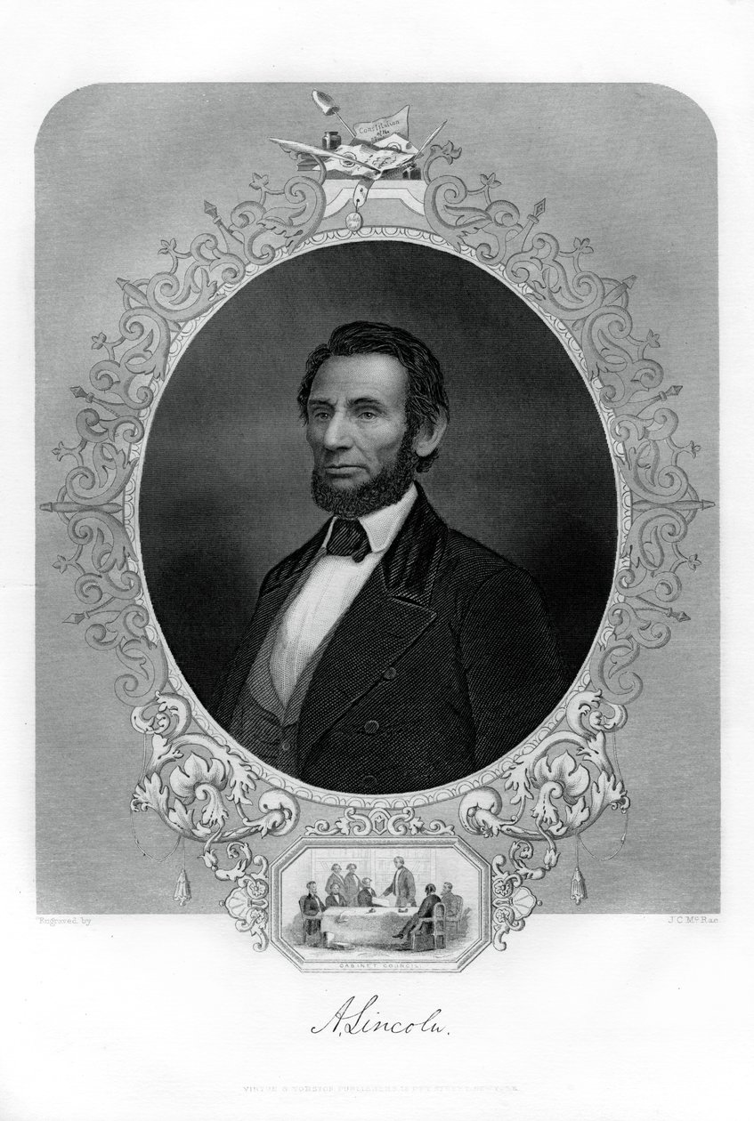 Presidente Abraham Lincoln, politico americano, 1862-1867 da J. C. McRae