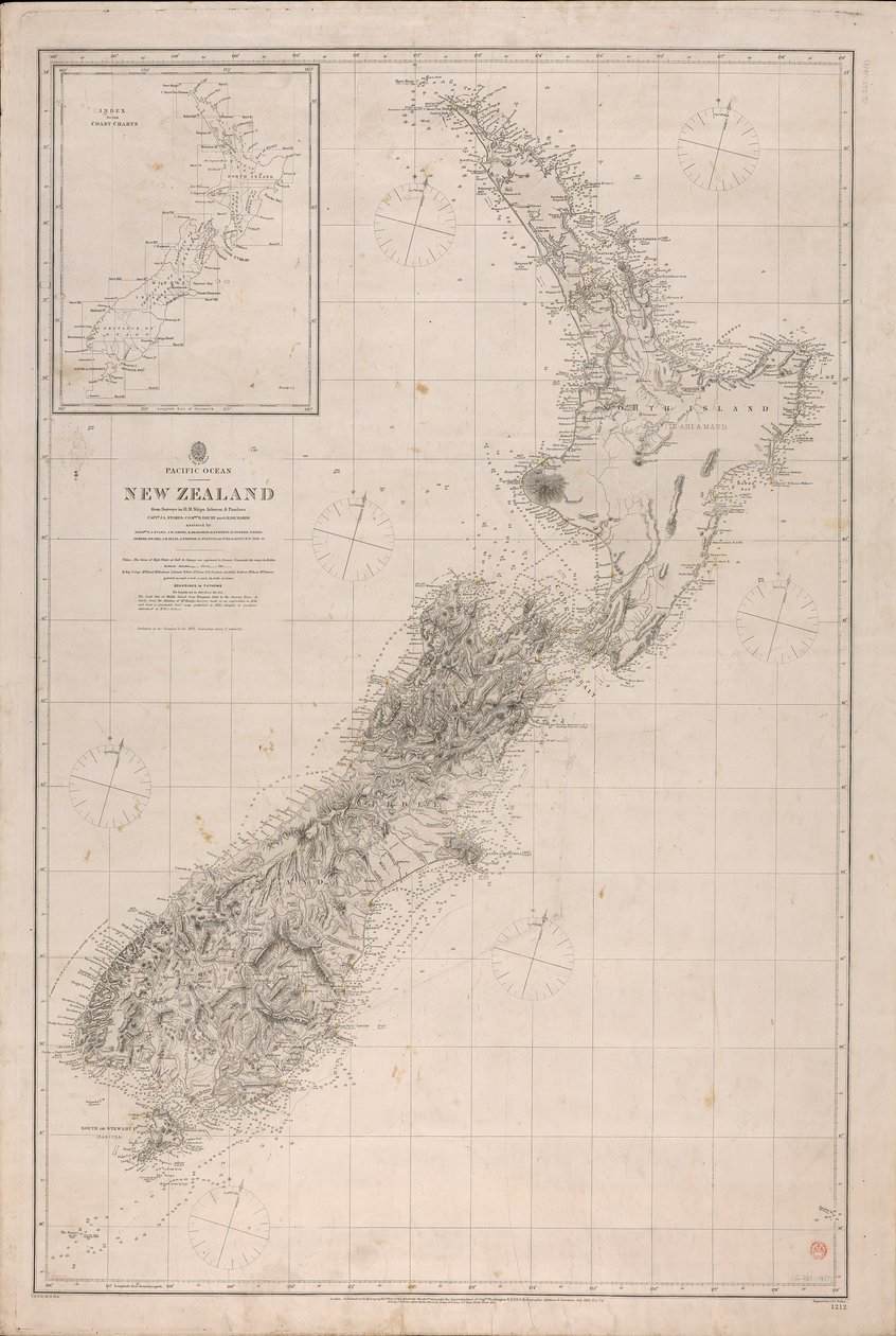 Carta della Nuova Zelanda da J. & C. Walker