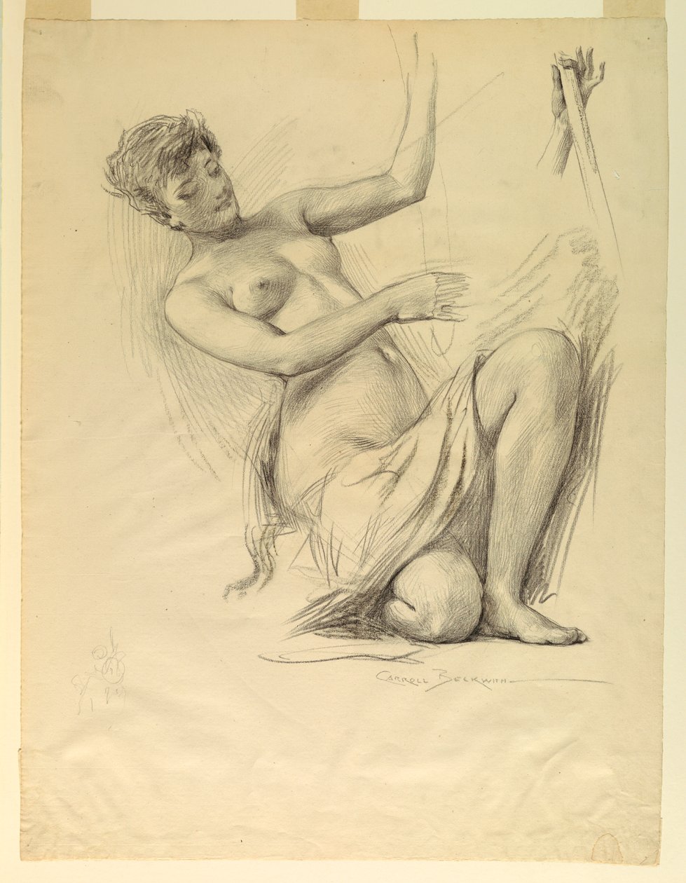 Studio di figura, possibilmente per la cupola del Palazzo delle manifatture e delle arti liberali, Esposizione colombiana mondiale, Chicago, IL da J. Carroll Beckwith