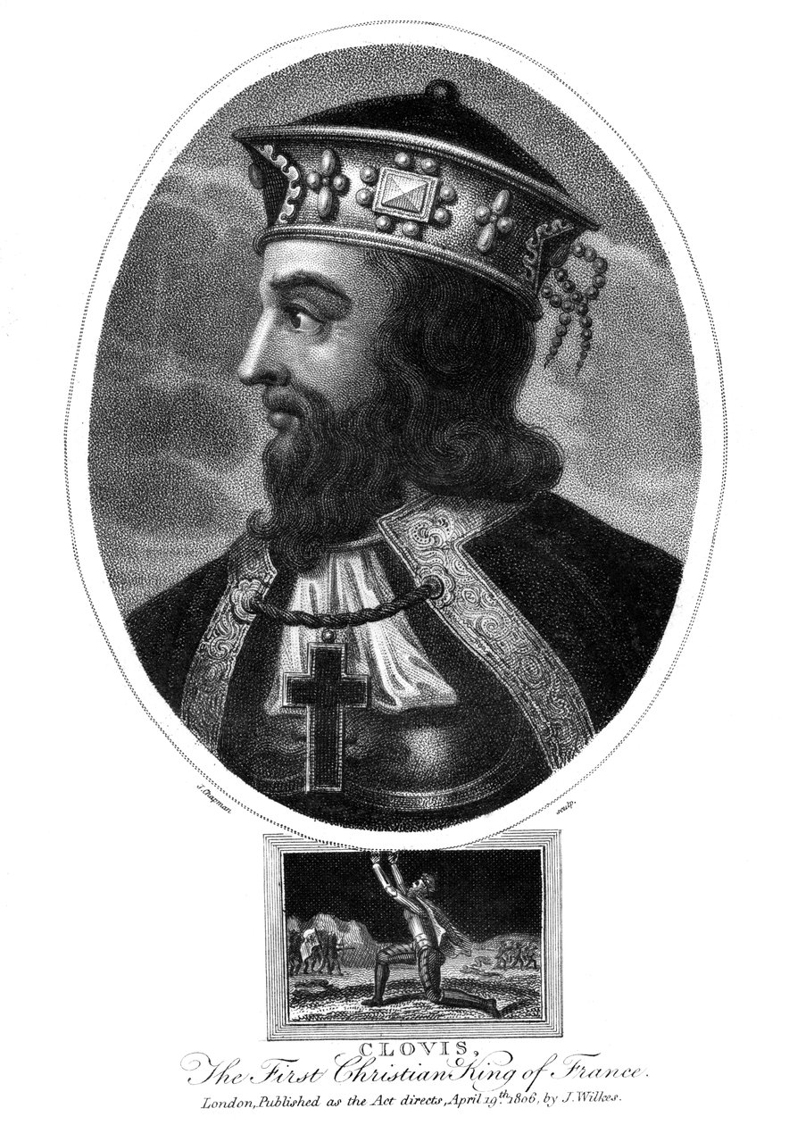 Clodoveo, il primo re cristiano dei Franchi, 1806 da J. Chapman