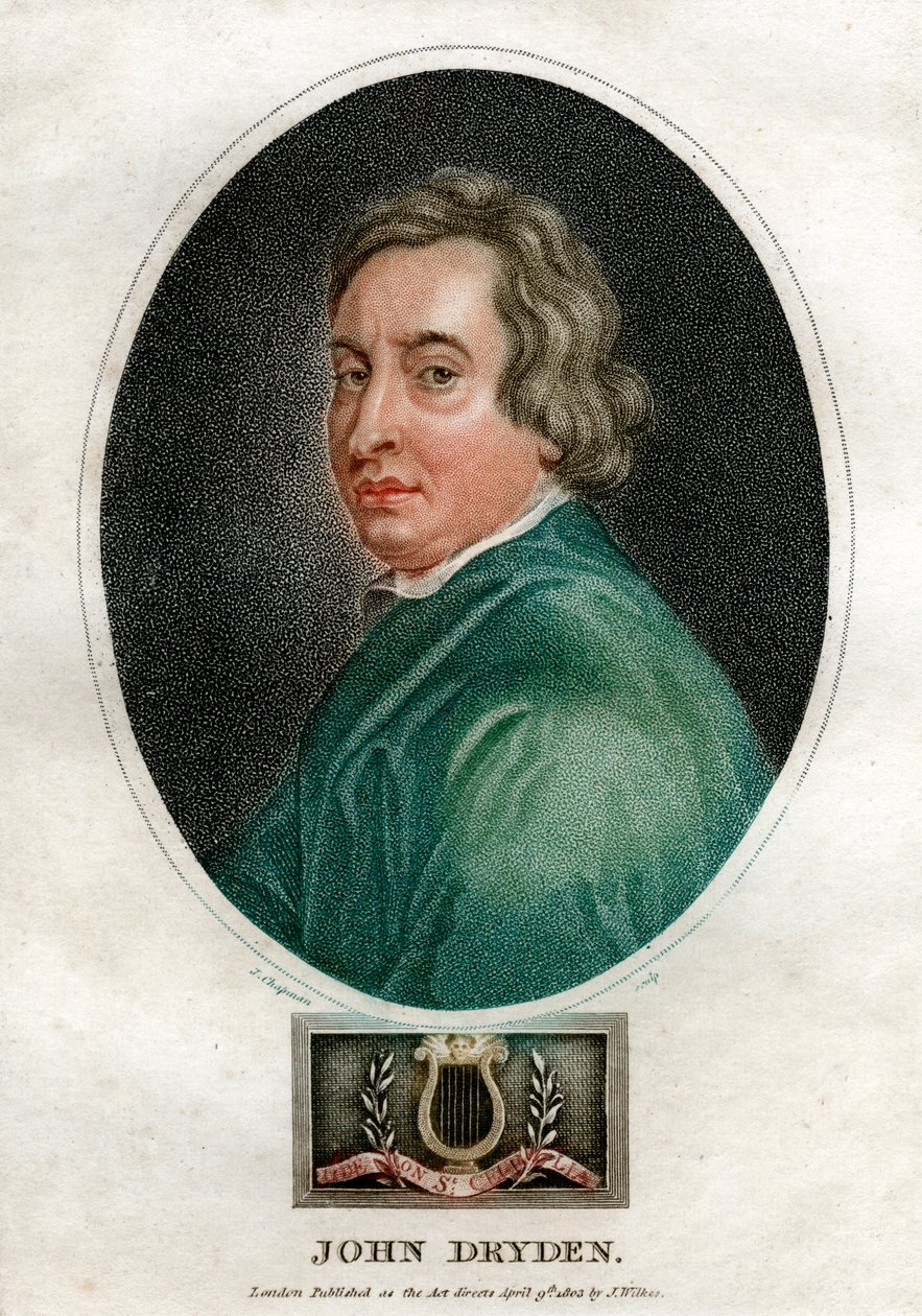 John Dryden, drammaturgo inglese del XVII secolo e poeta laureato, 1803 da J. Chapman