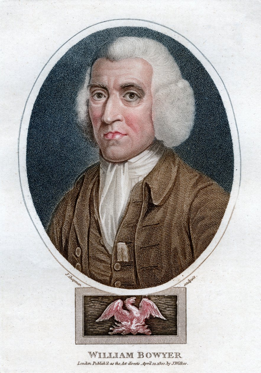 William Bowyer, stampatore ed editore letterario inglese del XVIII secolo, 1800 da J. Chapman