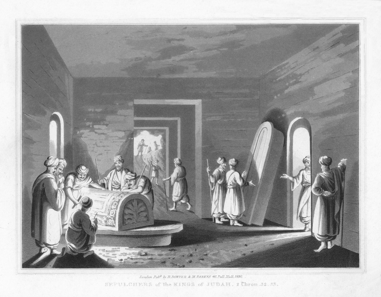 Sepolcri dei Re di Giuda. 2 Cronache, 32.33, 1830 da J. Clarke