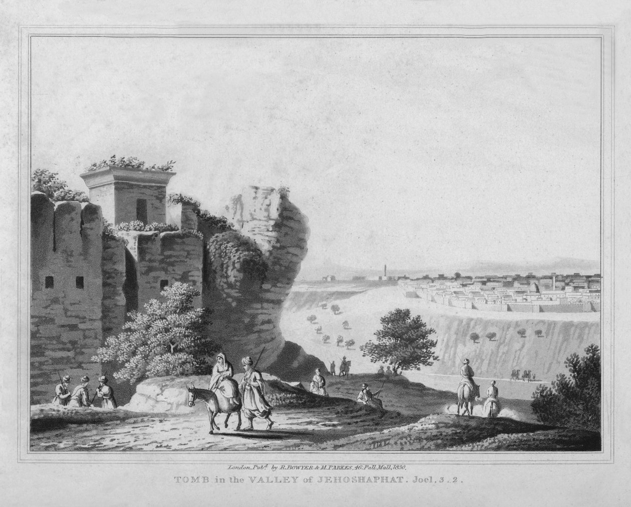 Tomba nella Valle di Giosafat. Gioele, 3.2., 1830 da J. Clarke