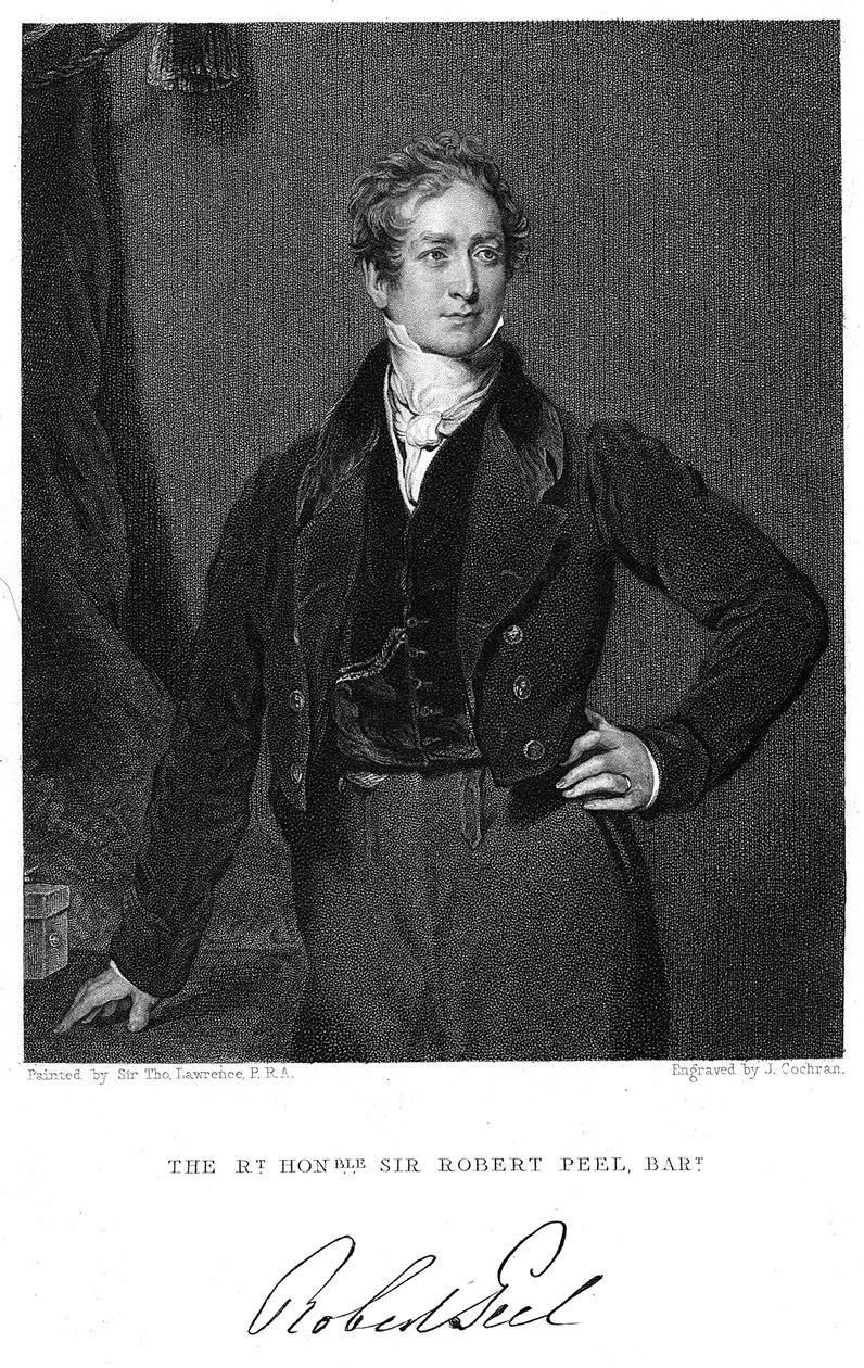 Robert Peel, statista britannico del XIX secolo da J. Cochran