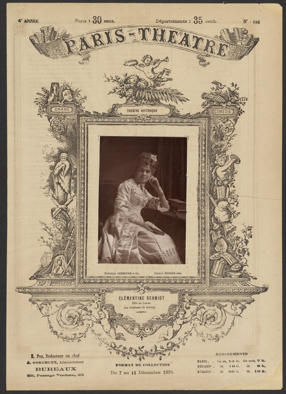 Teatro di Parigi: Clementine Schmidt da J. Émile Tourtin