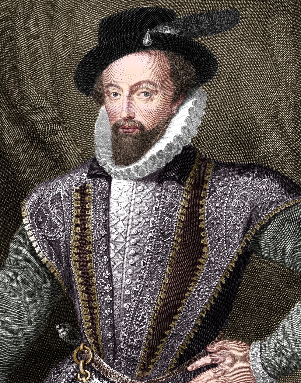 Sir Walter Raleigh, scrittore, poeta, cortigiano, avventuriero ed esploratore inglese da J Fitler