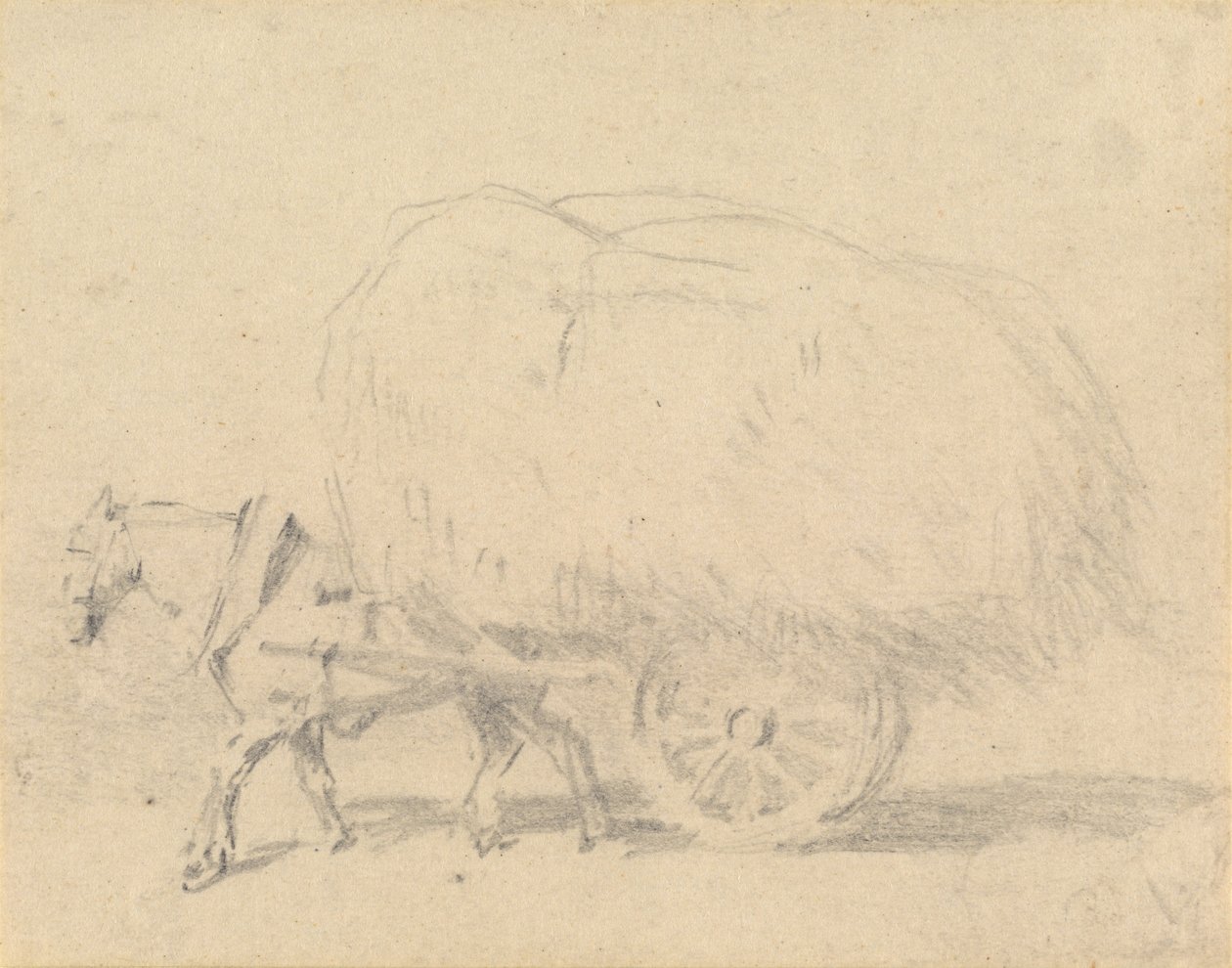 Un cavallo che tira un carico di fieno da J. Frederick Tayler