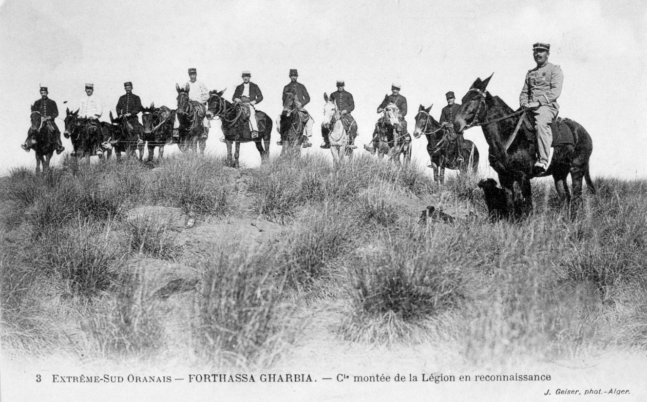 Cavalleria della Legione Straniera Francese, Forthassa Gharbia, Algeria, c1905 da J. Geiser