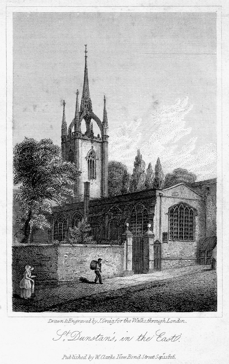 Chiesa di St Dunstan in the East, City of London da J. Greig