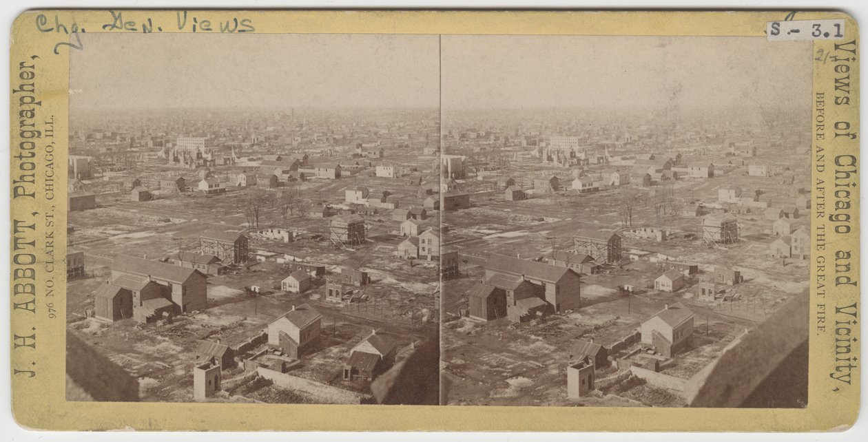 Stereografia della veduta verso nord-nordovest dalla Water Tower dopo l