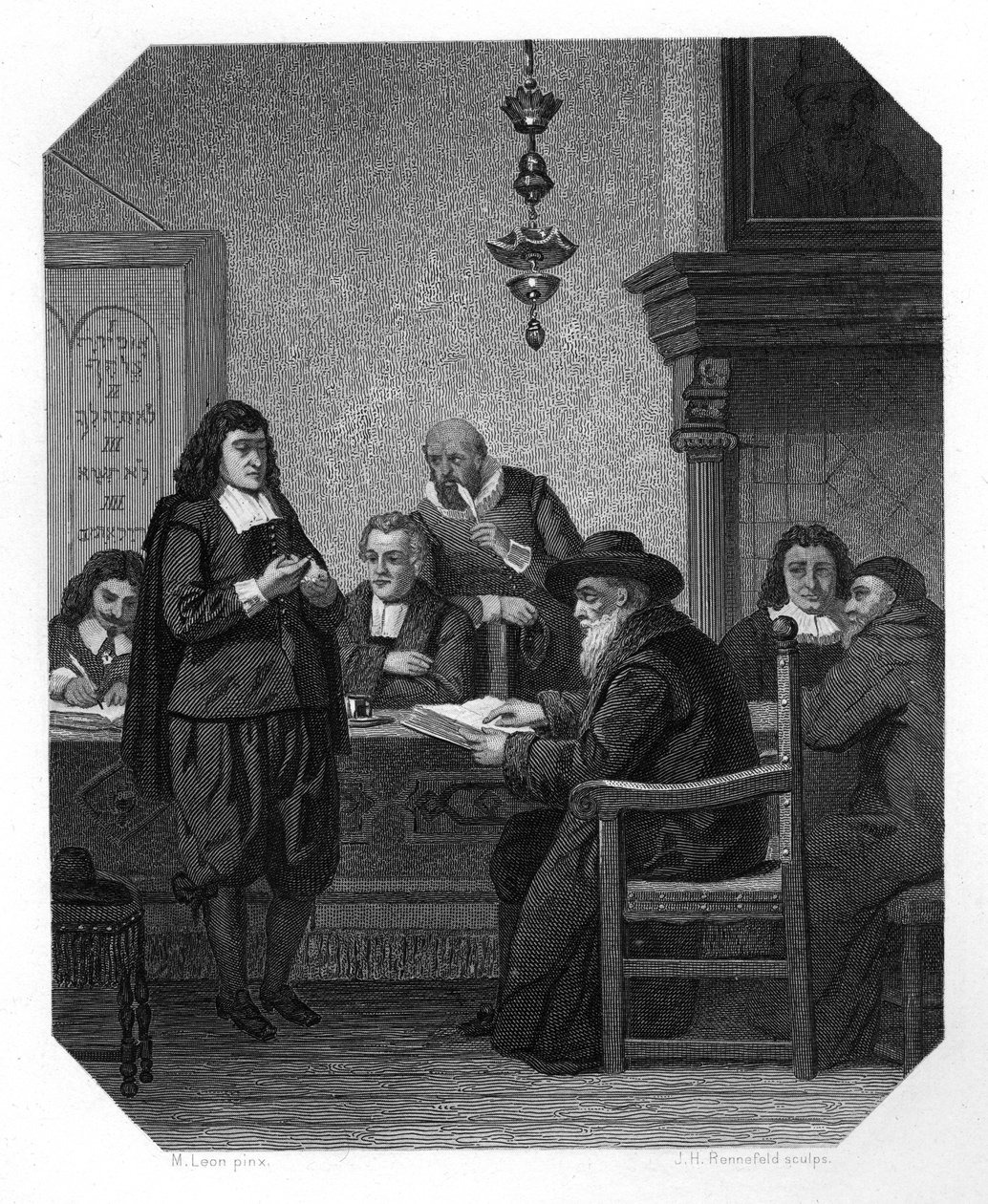 Benedict Spinoza, filosofo olandese del XVII secolo, c1870 da J. H. Rennefeld