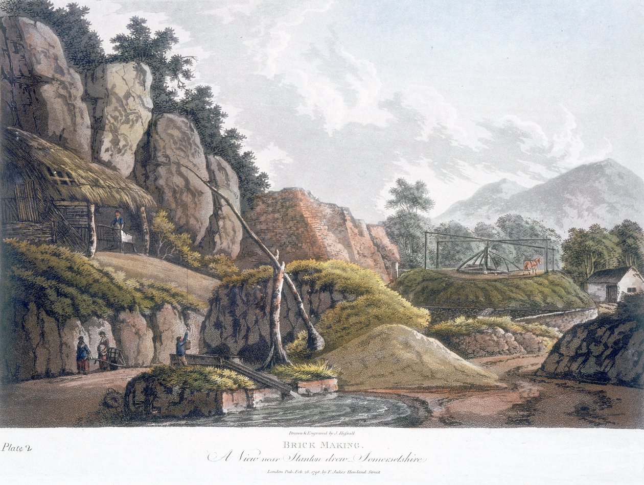 Fabbricazione di mattoni vicino a Stanton Drew, Somerset, 28 febbraio 1798 da J. Hassall