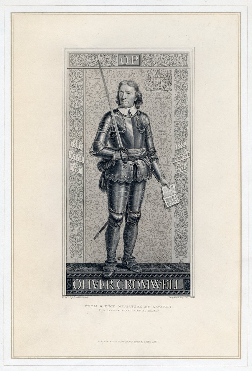 Oliver Cromwell 1599-1658, XIX secolo da J. J. Crew