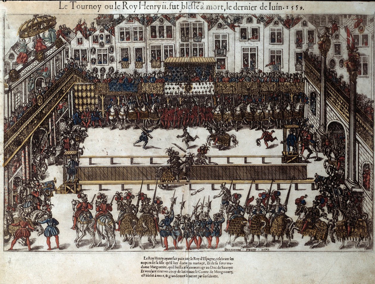 Torneo e morte di Enrico II (30 giugno 1559) da J. J. and Tortorel J. (fl.1568 92) Perrissin