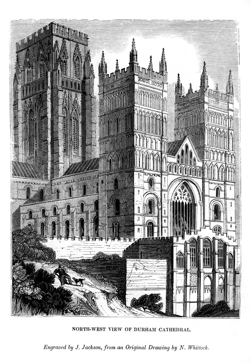 Vista nord-ovest della Cattedrale di Durham da J. Jackson