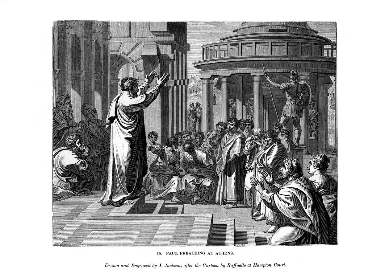 Paolo che predica ad Atene, 1843 da J. Jackson