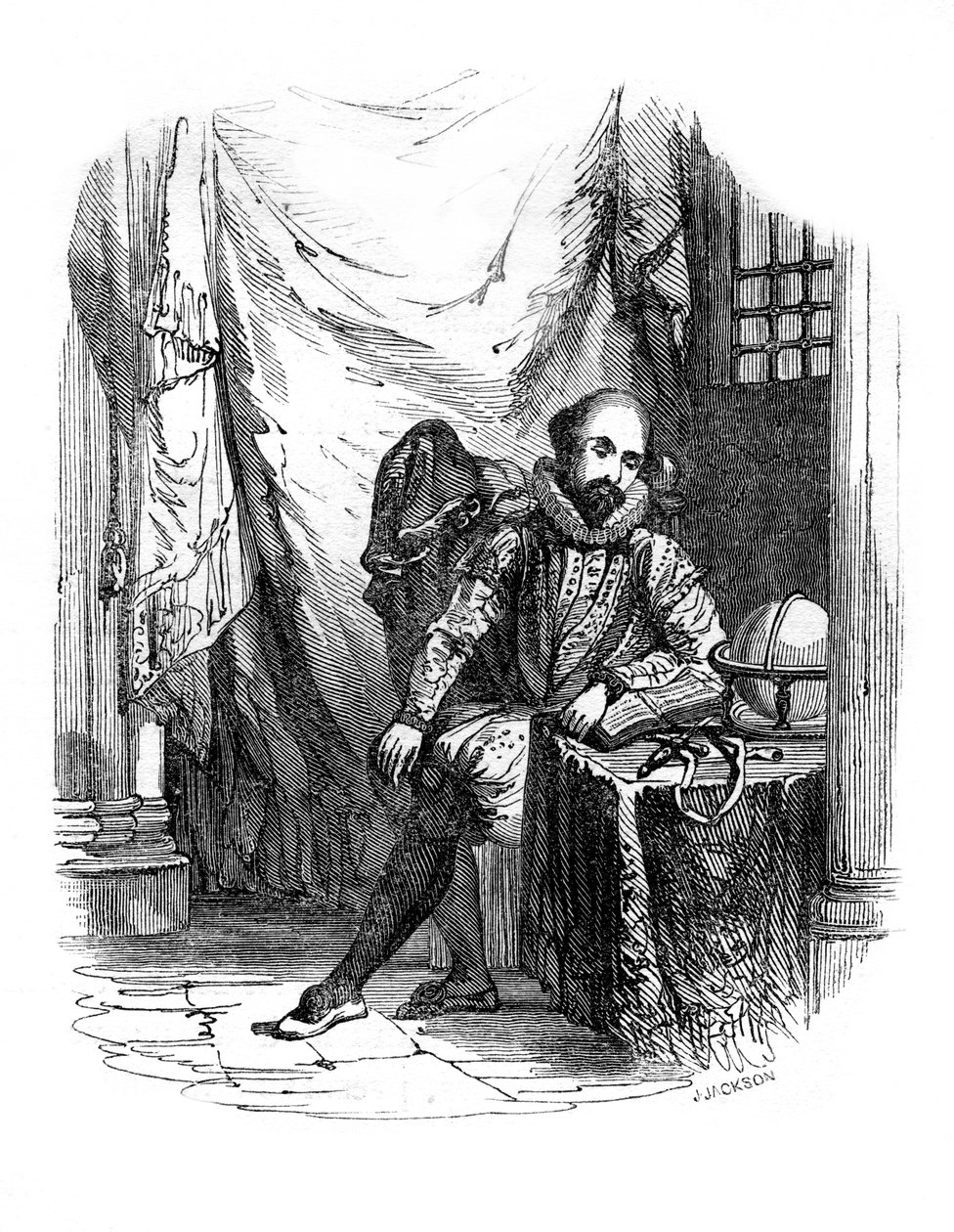 Sir Walter Raleigh nella Torre di Londra, 1603-1616 da J. Jackson