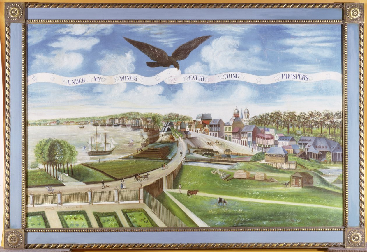 Veduta di New Orleans dalla Piantagione di Marigny, 1803 da J. L. Bouquet de Woiseri
