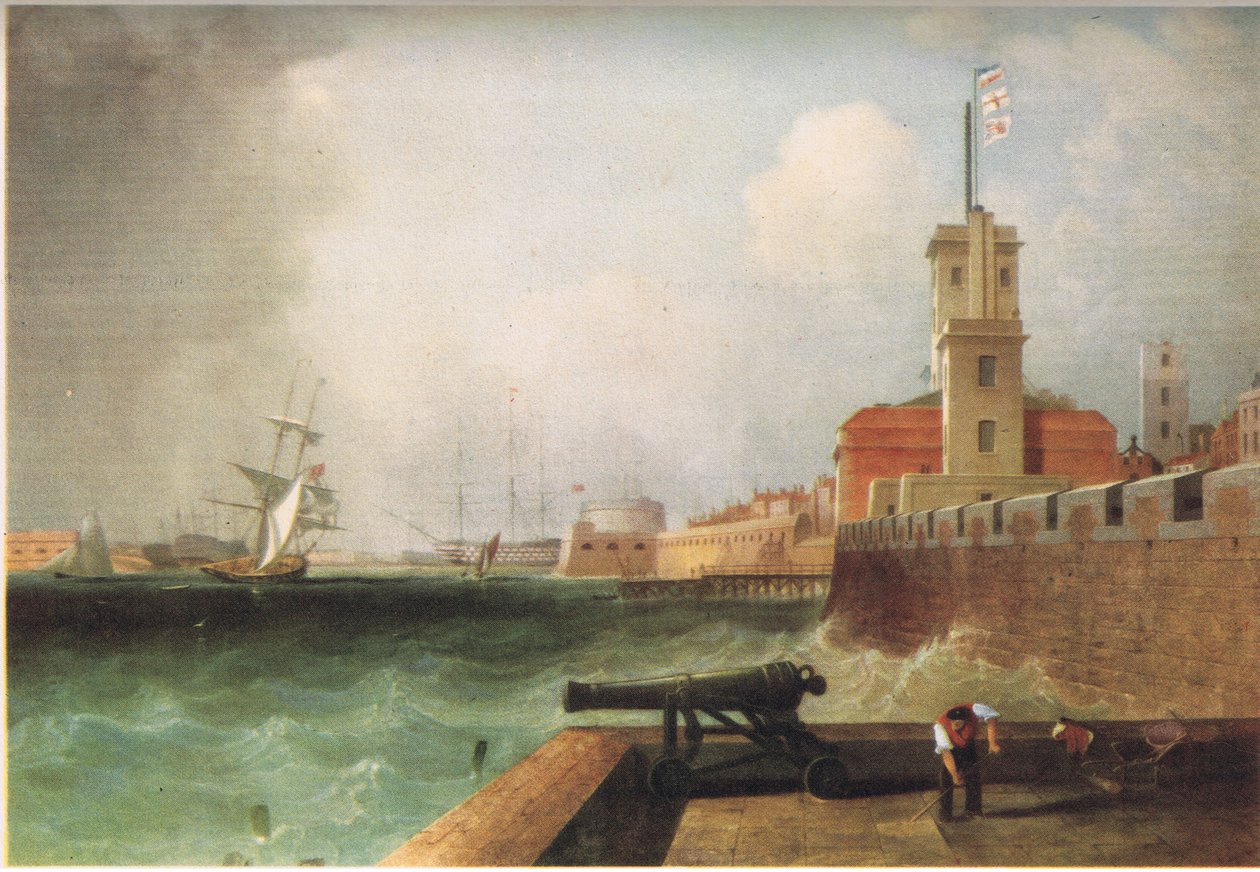 Ingresso al porto di Portsmouth da J. Lynn