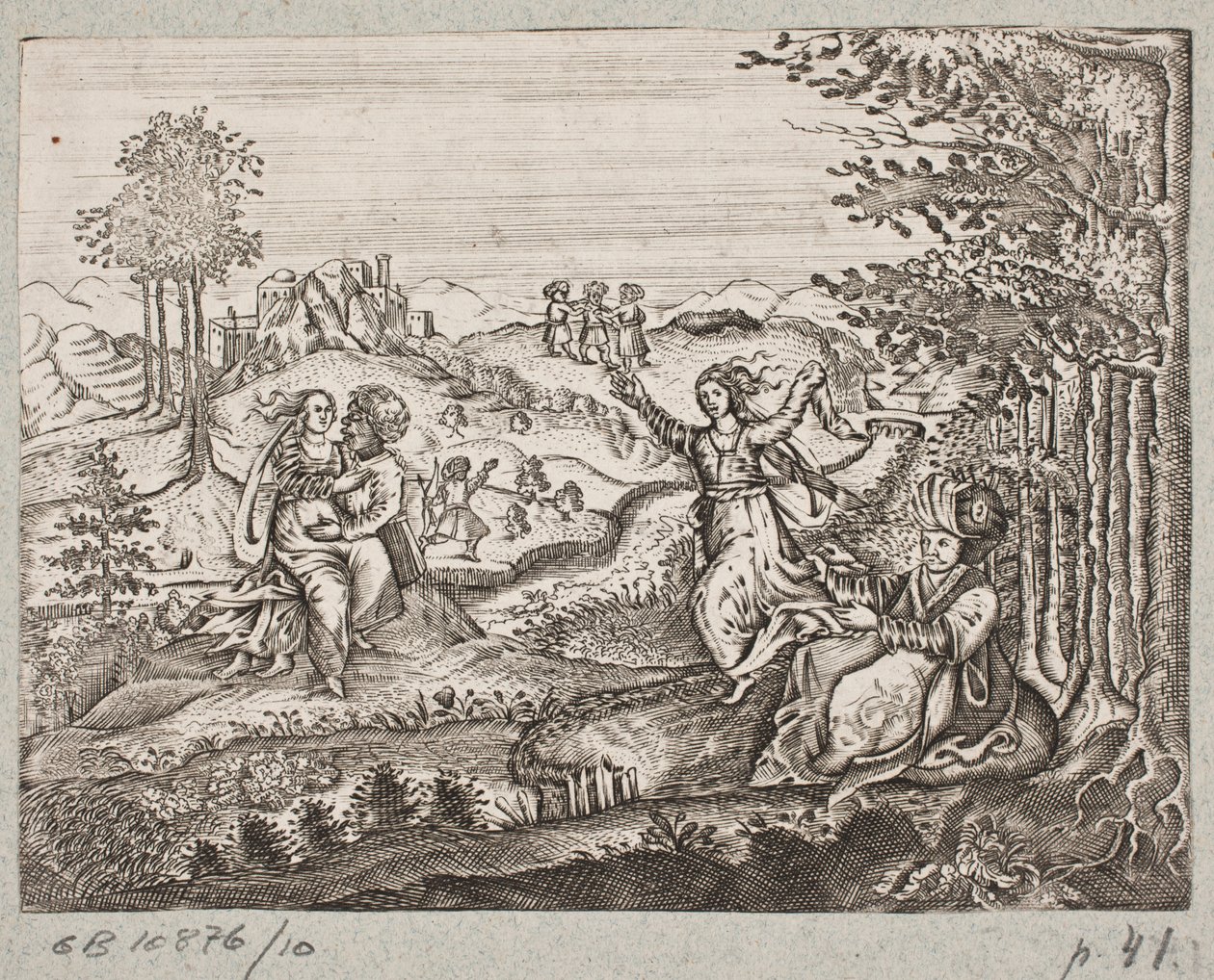 Illustrazione per Adam Olearius, “Persianischer Rosenthal von einem Sinnreichen Poeten Schich Saadi [...]”, Schleswig 1660 da J. Muller