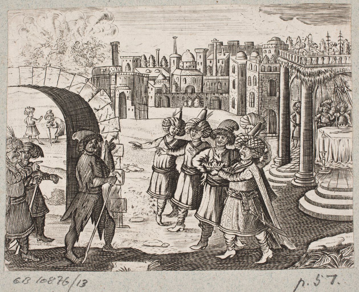 Illustrazione per Adam Olearius, “Persianischer Rosenthal von einem Sinnreichen Poeten Schich Saadi [...]”, Schleswig 1660 da J. Muller