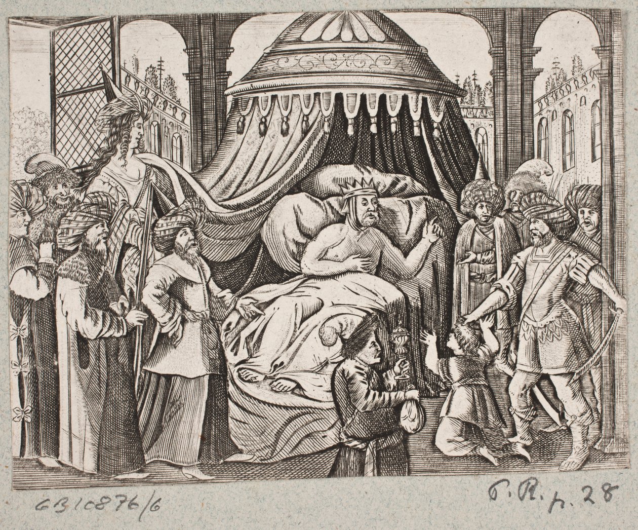 Illustrazione per Adam Olearius, “Persianischer Rosenthal von einem Sinnreichen Poeten Schich Saadi [...]”, Schleswig 1660 da J. Muller