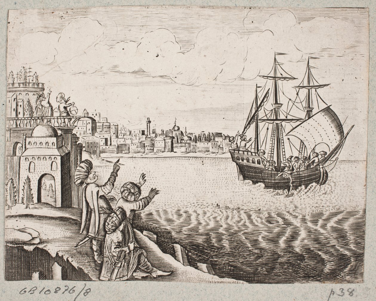 Illustrazione per Adam Olearius, "Persianischer Rosenthal von einem Sinnreichen Poeten Schich Saadi [...]", Schleswig 1660 da J. Muller