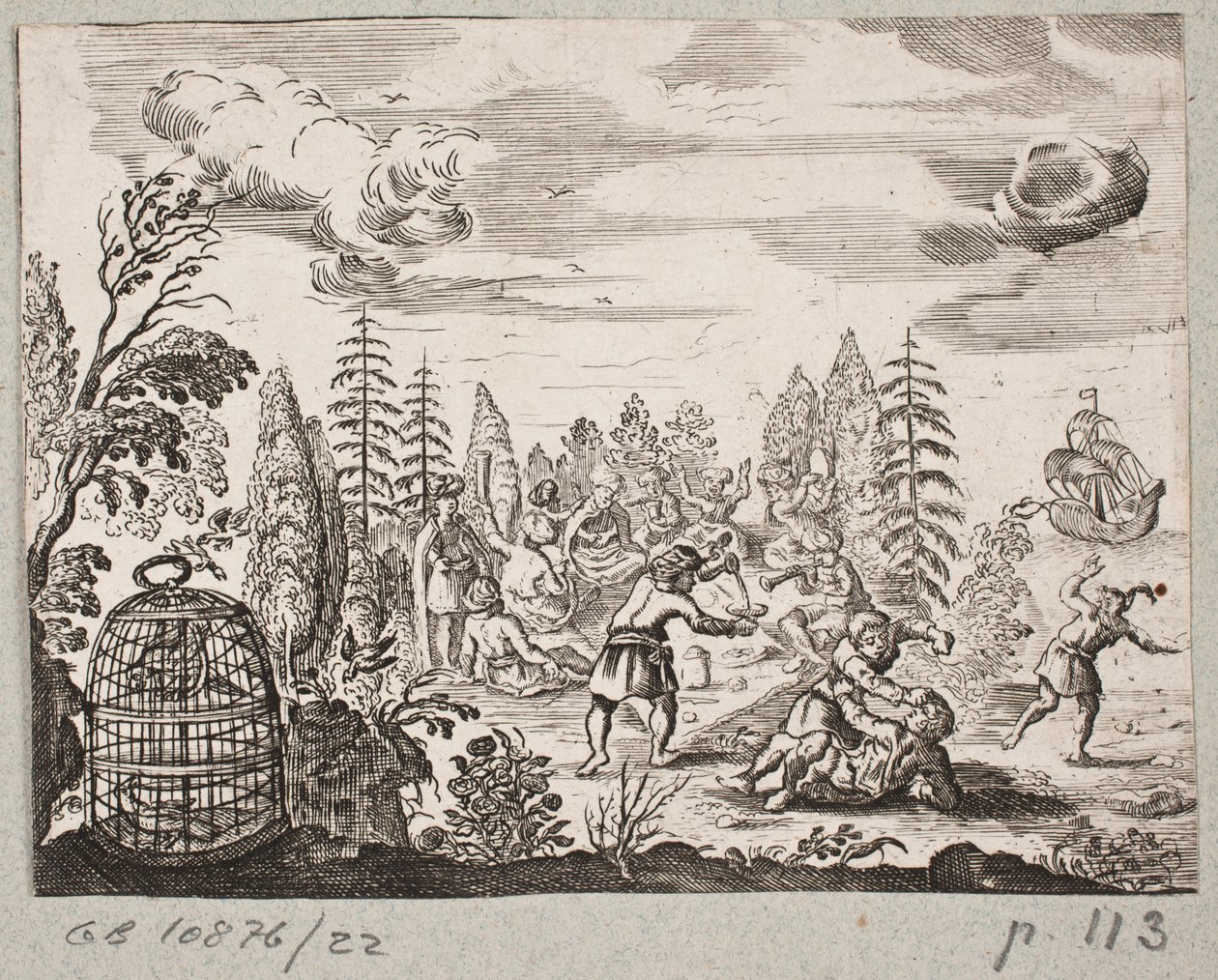 Illustrazione per Adam Olearius, "Persianischer Rosenthal von einem Sinnreichen Poeten Schich Saadi [...]", Schleswig 1660 da J. Muller